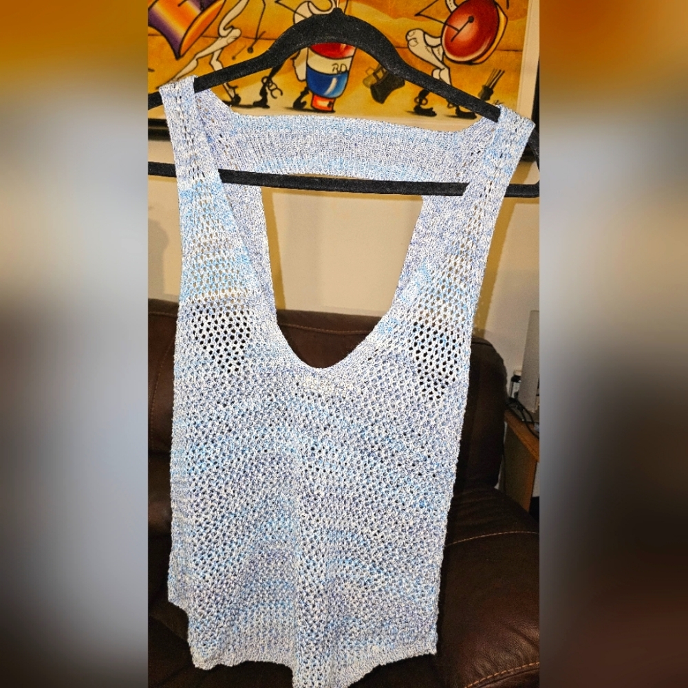 We The Free (Free People) blue tank top sz M
